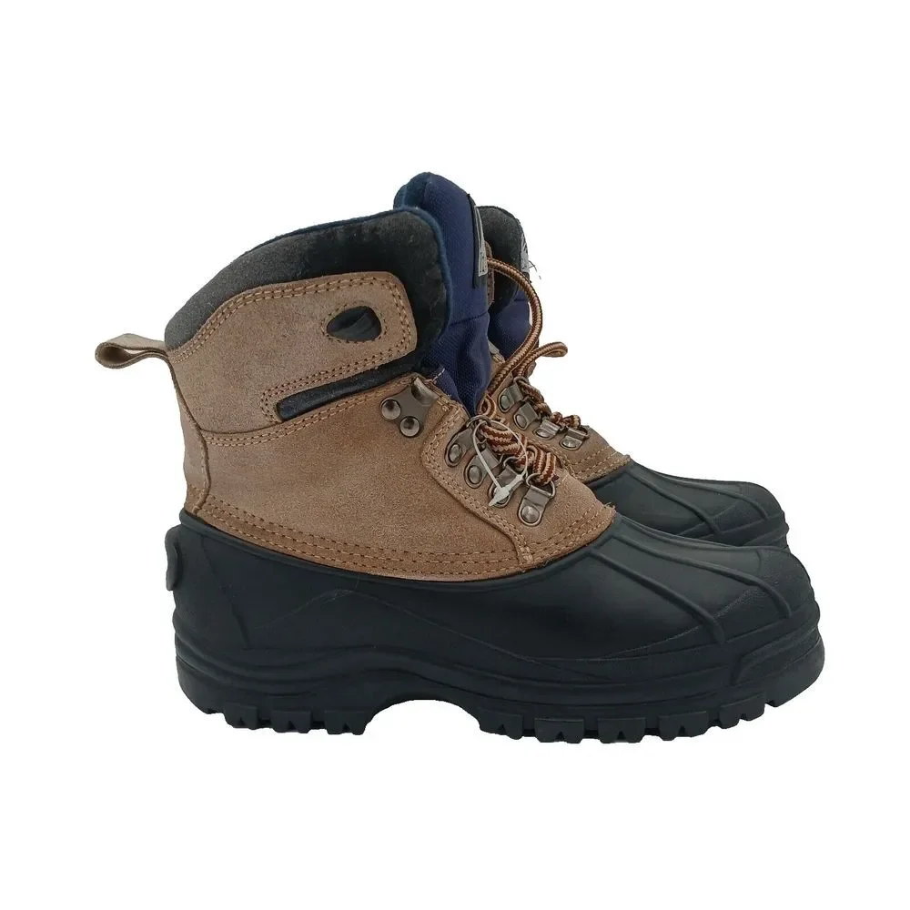 Itasca Ice Breaker Buff Tan Black Snow Winter Boots Leather Lace Up Women Size 7